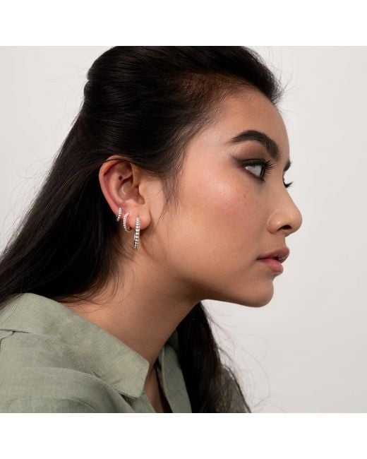 Dower & Hall Metallic Medium Dotty Huggie Hoops