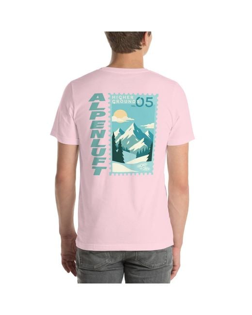Anchor and Crew Pink Cotton Higher Grounds Postmark Organic Cotton T-Shirt for men