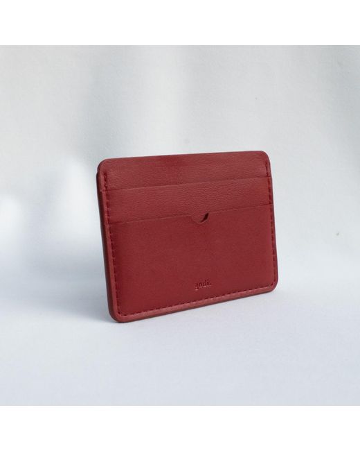 godi. Red Handmade Leather Card Case