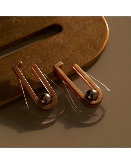 Gissa Bicalho Metallic Neutrals Earring Yoyo Crystal
