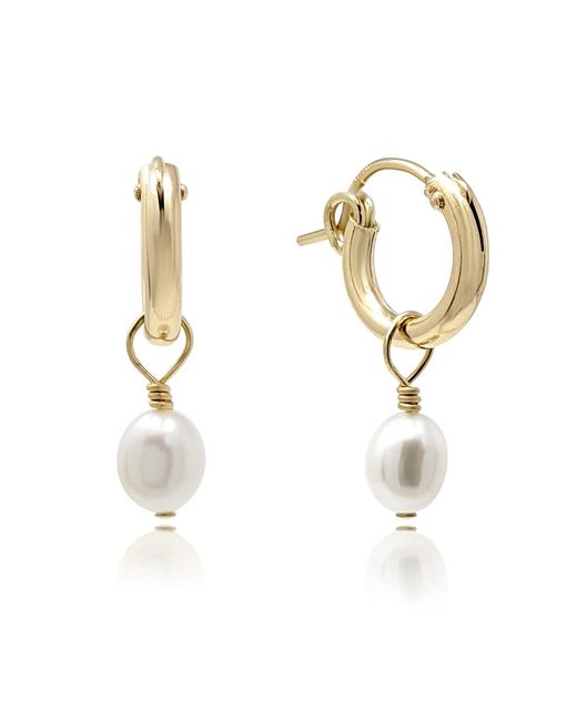 Kiri & Belle Metallic Small Baroque Pearl Huggie Hoop Earrings