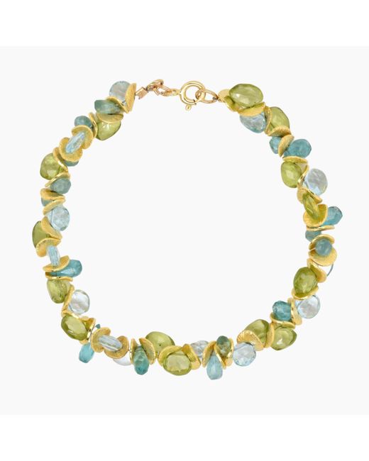 Lori Kaplan Design Metallic Signature Ocean Wave Peridot Apatite Topaz Bracelet