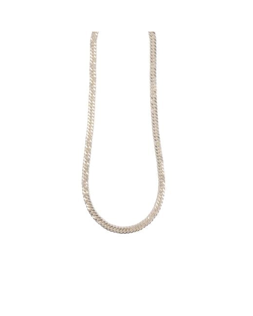 Lila Rasa White Herringbone Chain Long 22"