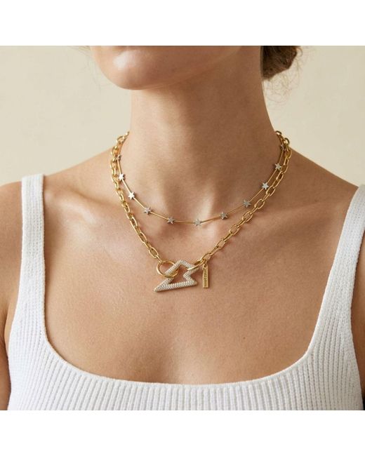 Jaredjamin White Lightning Bolt Pavé Clicker Clasp