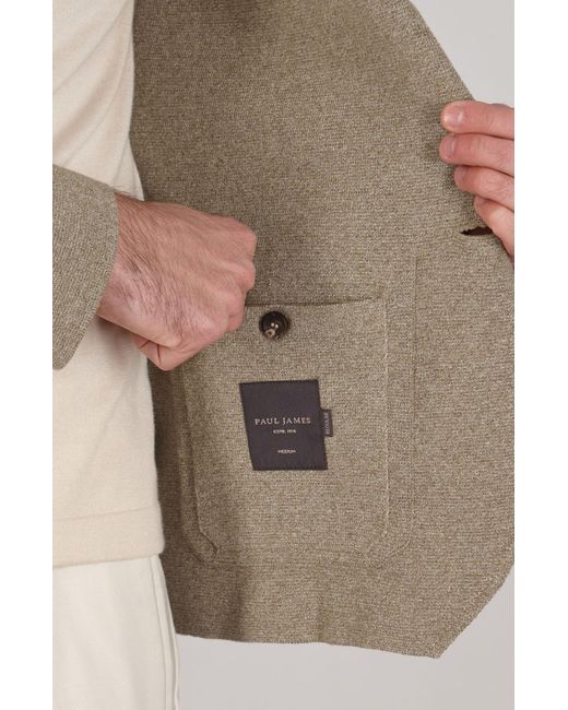 Paul James Knitwear Gray Lightweight Jaspe Cotton Ezra Knitted Blazer for men