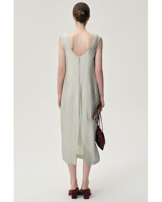 FRONT ROW SHOP White Sleeveless Open-Back Maxi Dress Dust Mint
