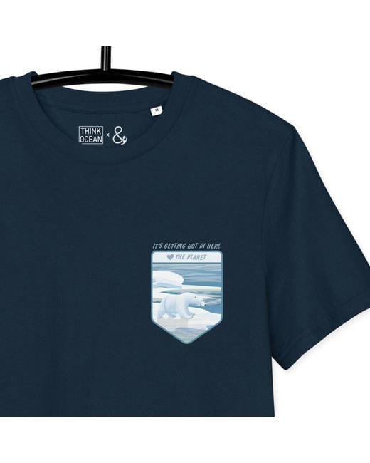 Anchor and Crew Blue Think Ocean Polar Bear Love The Planet Organic Cotton T-Shirt