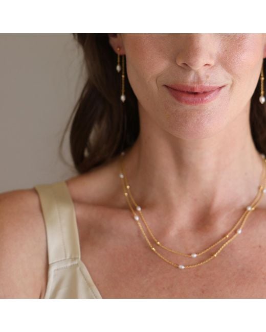 Linda Fiore Metallic Ava Double Pearl Necklace