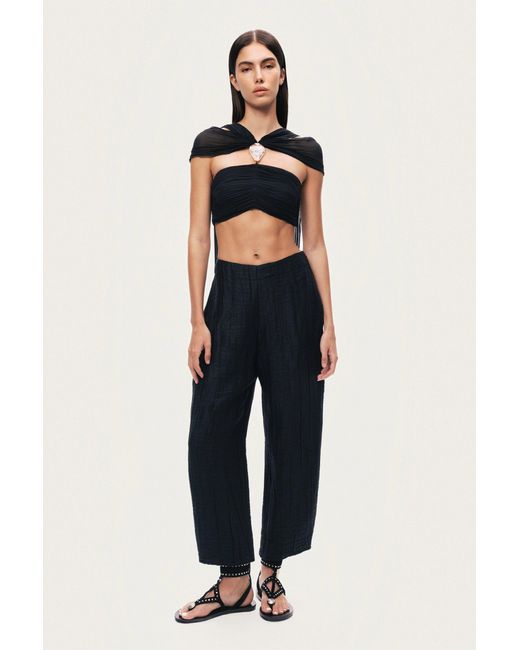Nocturne Black Relaxed Linen Pants