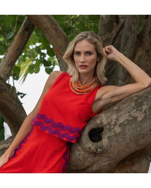 Fairchild Baldwin Red Marcella Tropical Necklace