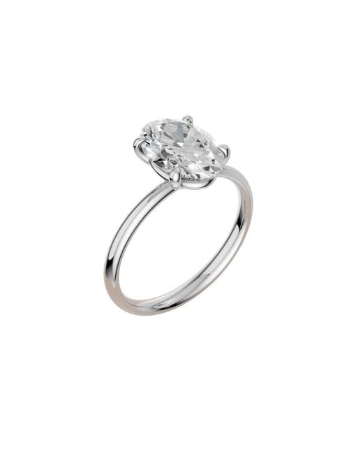 Aya Fine Jewelry Metallic 1.75 Cwt Oval Lab Diamond Solitaire Engagement Ring