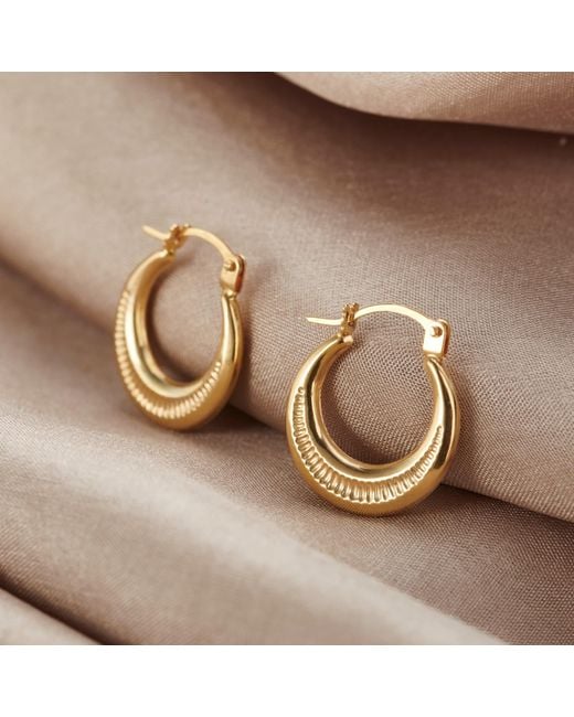 Posh Totty Designs Metallic Crescent Moon Creole Gold Hoop Earrings