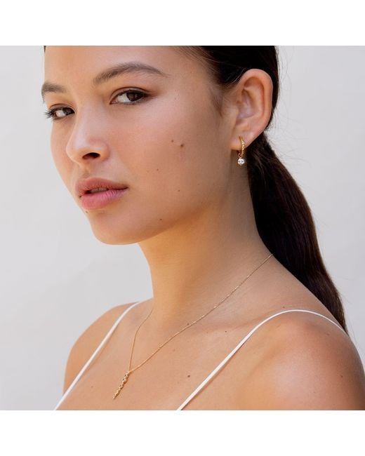 Dower & Hall White Topaz Hammered Huggie Hoops