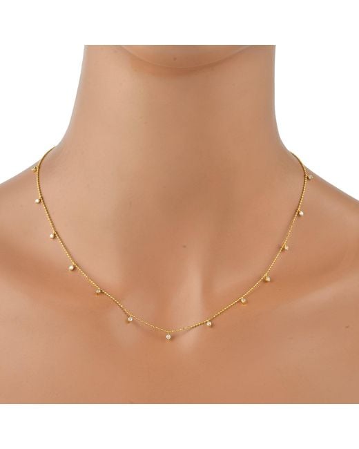 Artisan White Pear Shape Diamond Station Necklace