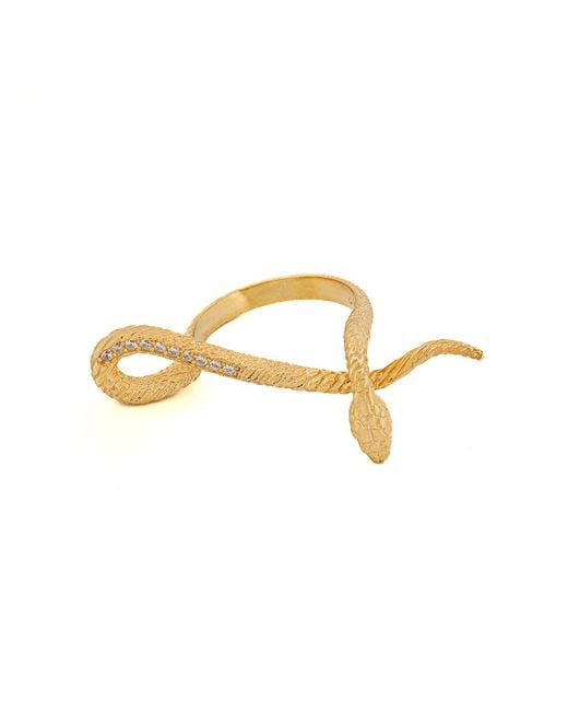 Ebru Jewelry Metallic Mythology Snake Vermeil & Diamond Design Ring