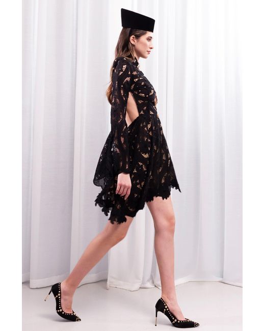 Tuba Ergin Black Wilma Lale Mini Dress