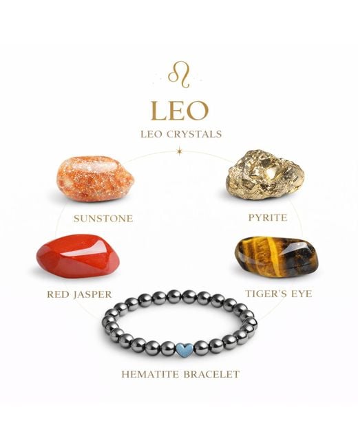 Mineralgems•Studio White Leo Zodiac Crystal Box