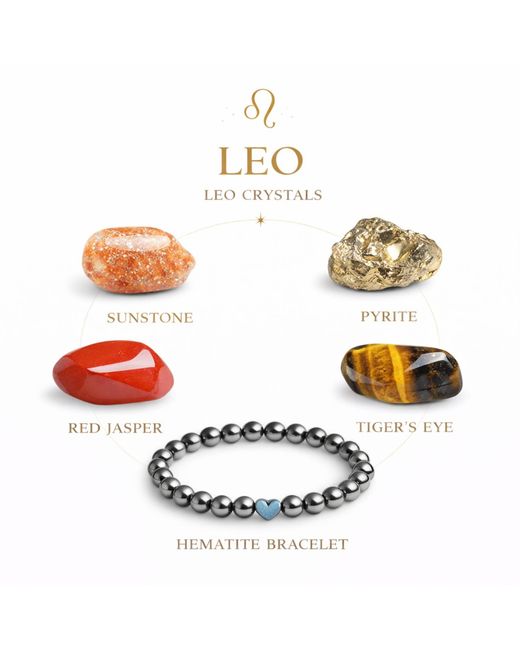 Mineralgems•Studio White Leo Zodiac Crystal Box