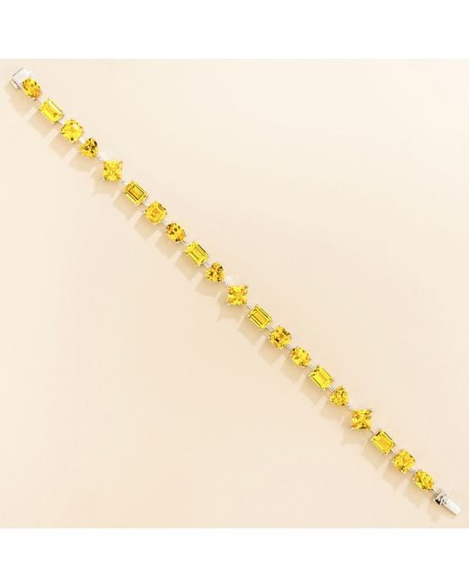 Juvetti Metallic Una Tennis Bracelet Set With Sapphire