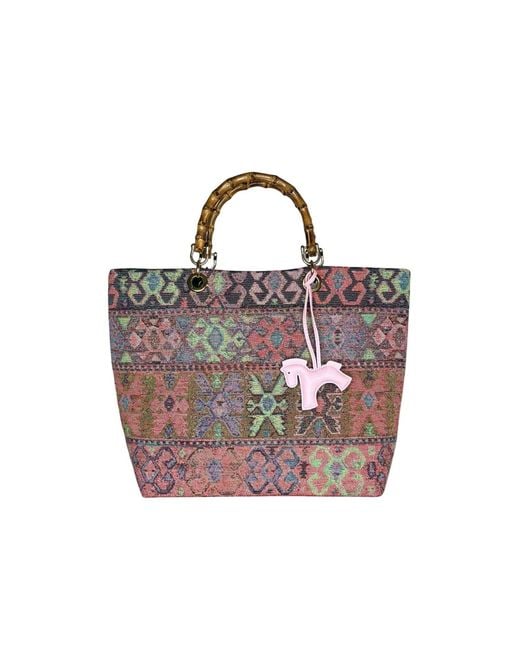 Ruj Heritage Pink Picnic Bag Jacquard