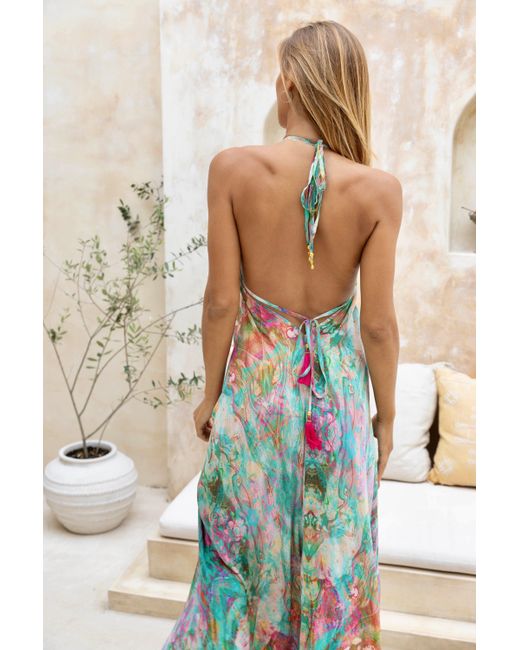 Sophia Alexia Blue Liquid Silk Ibiza Dress