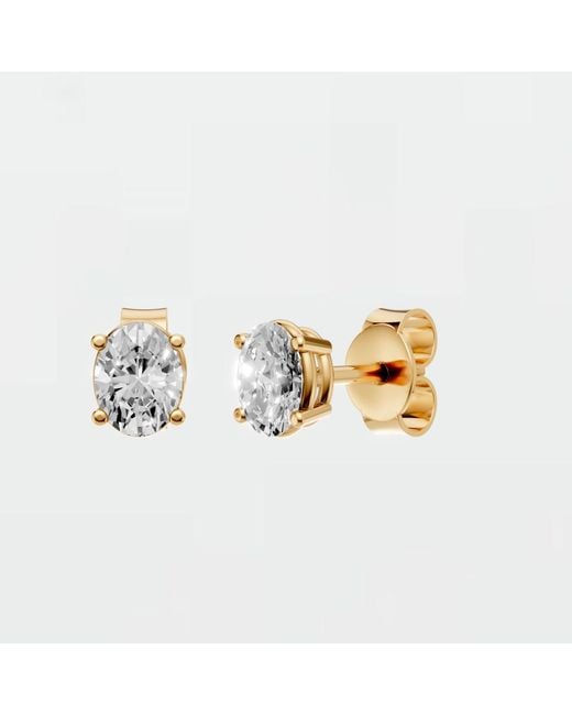 Aya Fine Jewelry Metallic 0.43 Ctw Oval Lab Diamond Studs