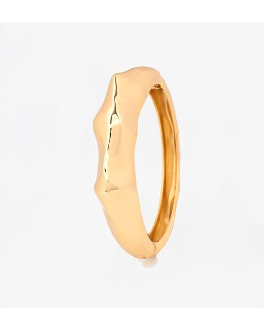 Uchi and Soto Orange Nami Hammered Bangle