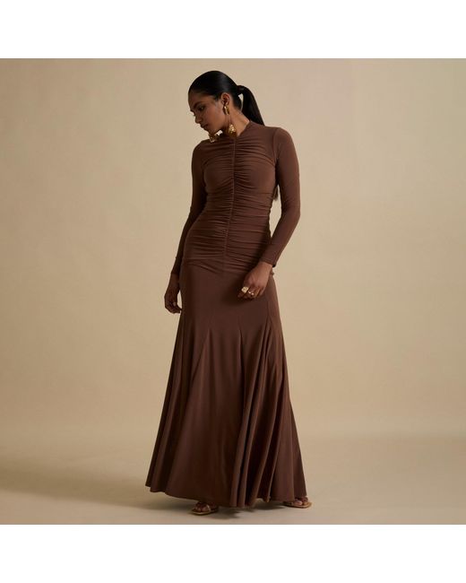 Celestine & Mae Brown Zinnia Maxi Dress