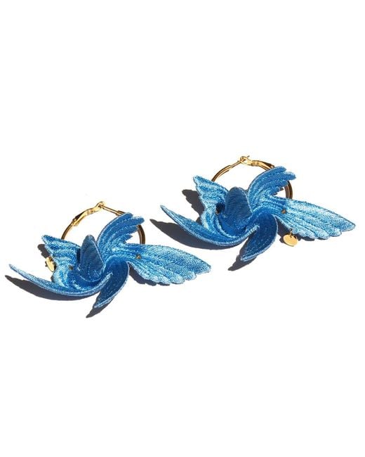 Nana Watanabe Blue Joy Little Bird Embroidery Earrings
