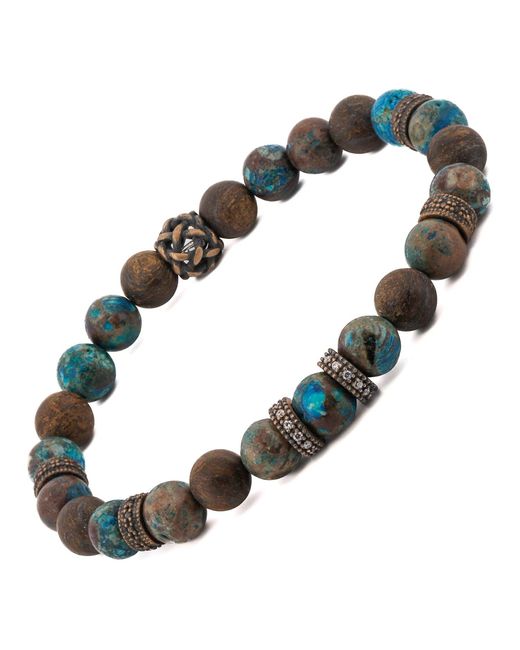 Ebru Jewelry Multicolor Diamond Good Luck Beaded Bracelet for men