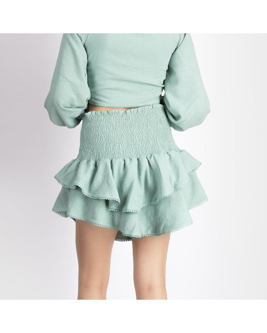 Ilvi Blue Melena Crop Blouse & Skirt Set