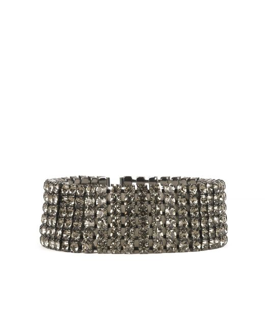 Addicted Black Asteria Bracelet With Strands Of Rhinestones