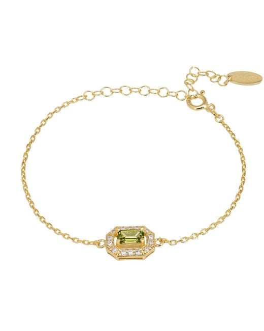 Latelita London Metallic Whistledown Gemstone Bracelet Peridot