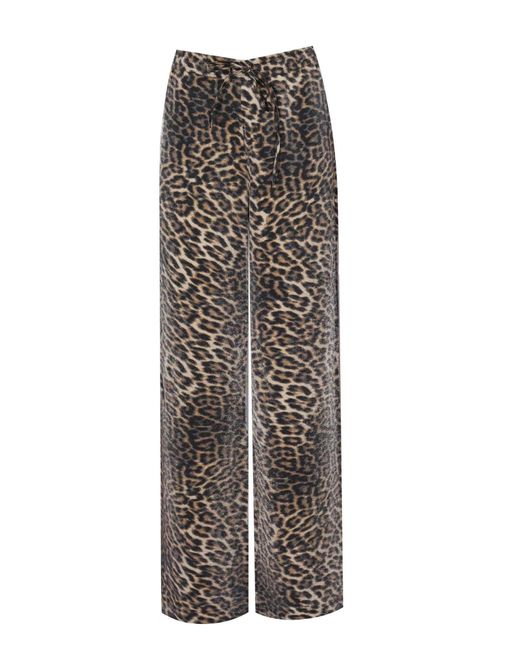 No'design Multicolor High-Waisted Leopard Satin Pants