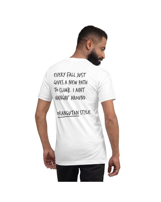 Anchor and Crew White Think Ocean Orangutan Aspirations Cotton Embroidered T-Shirt for men
