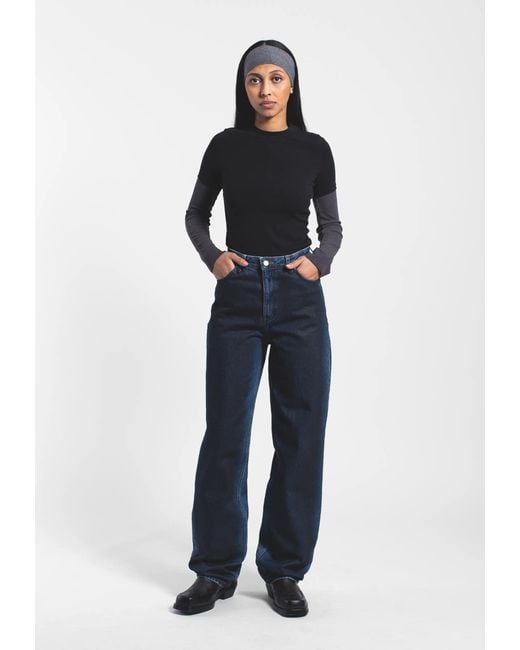 Dr. Denim Blue Donna High Relaxed