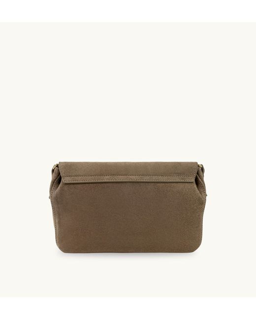 Apatchy London Brown The Maisie Midi Mink Suede Bag