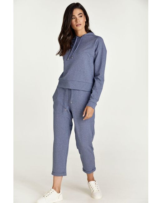 Conquista Blue Mélange Cropped Sweatpants