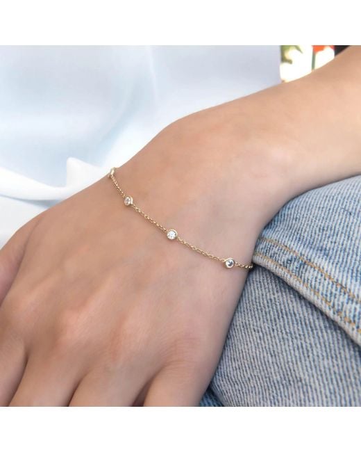 Lily Flo Jewellery Metallic Starlight 3 Diamond Station Bracelet