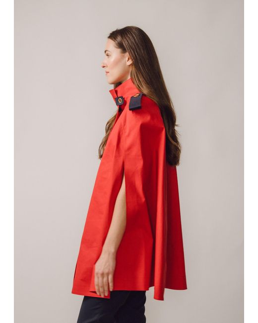 BEIRA Red Nadia Waterproof Cape With Contrast