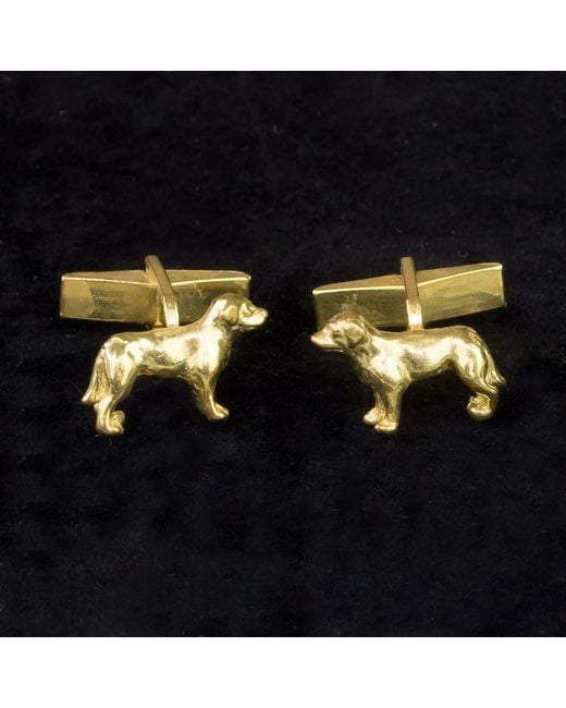 Simon Kemp Jewellers Yellow Golden Labrador Cufflinks for men