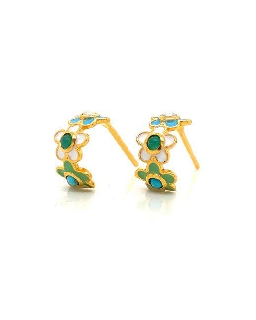 GEM BAZAAR Yellow Fleury Huggie Hoops