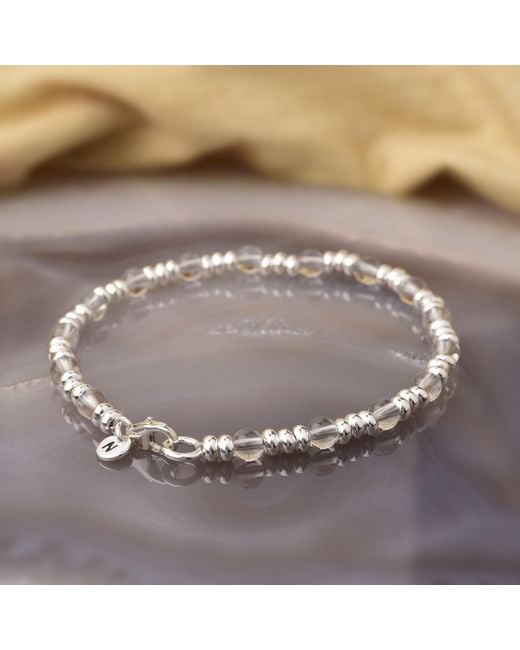 Nellou Jewellery Metallic Gem Crystal Bracelet Birthstone April Sterling
