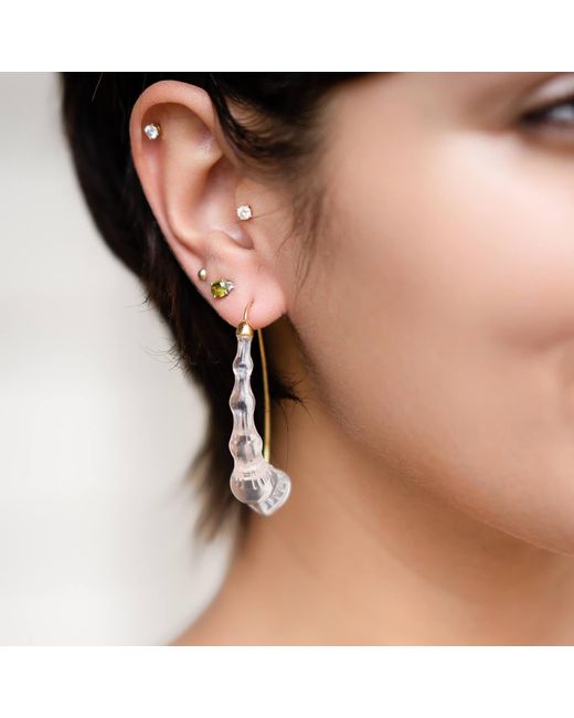 Gold & Honey Metallic Wishbone Bamboo Drop Earrings