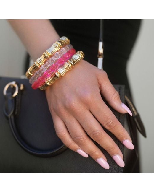 Gold & Honey Metallic Bamboo Bangle Bracelet