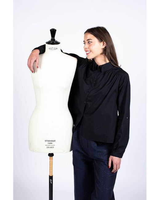 Lo Neel Black Fiby Button-Up Shirt