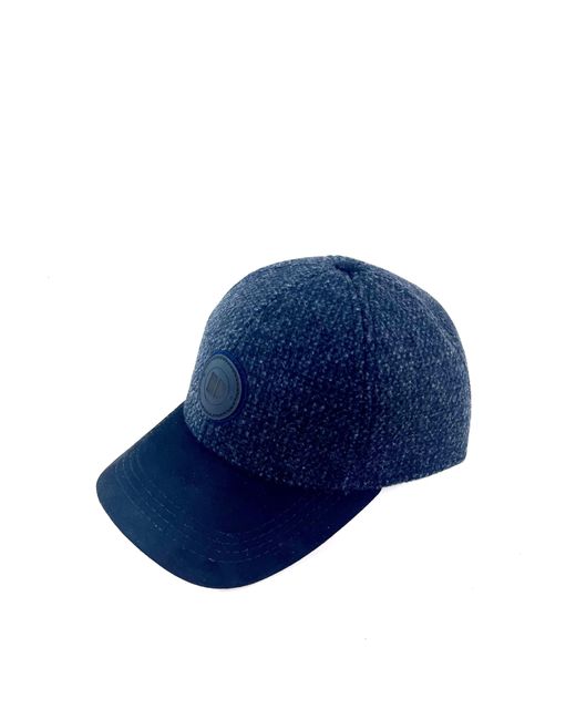 Dasmarca Hats Blue Johnny Charcoal Tweed Wool Baseball Cap for men