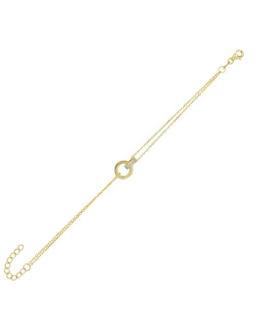 Spero London Metallic Jewelled Interlink Bracelet Sterling