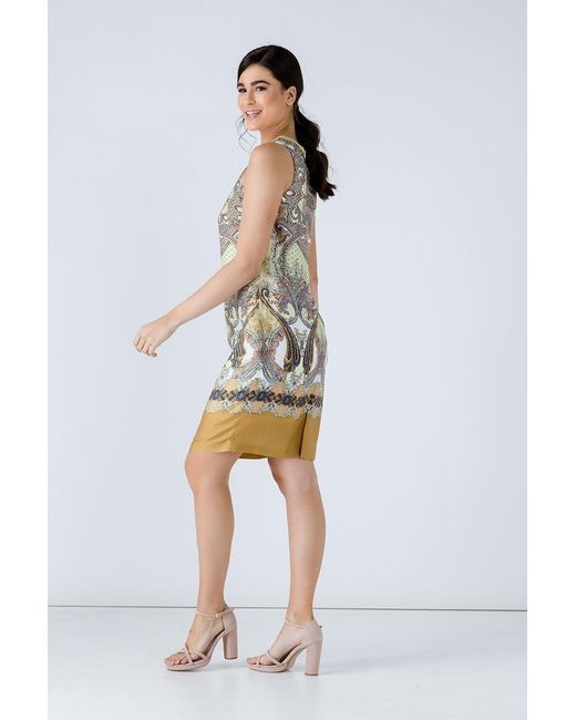 Conquista Natural Paisley Sleeveless Dress