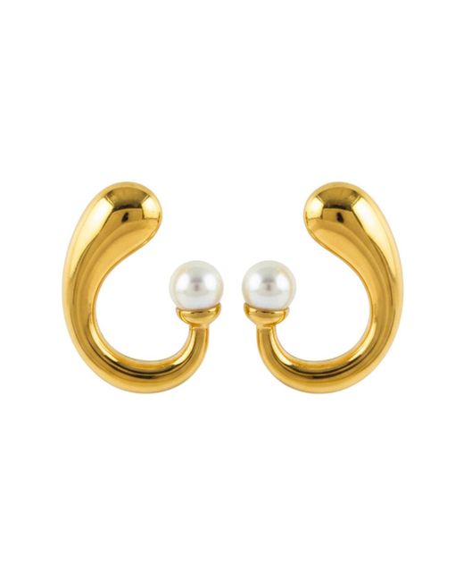 LINYA JEWELLERY Metallic Meya Spiral Hoop Earrings